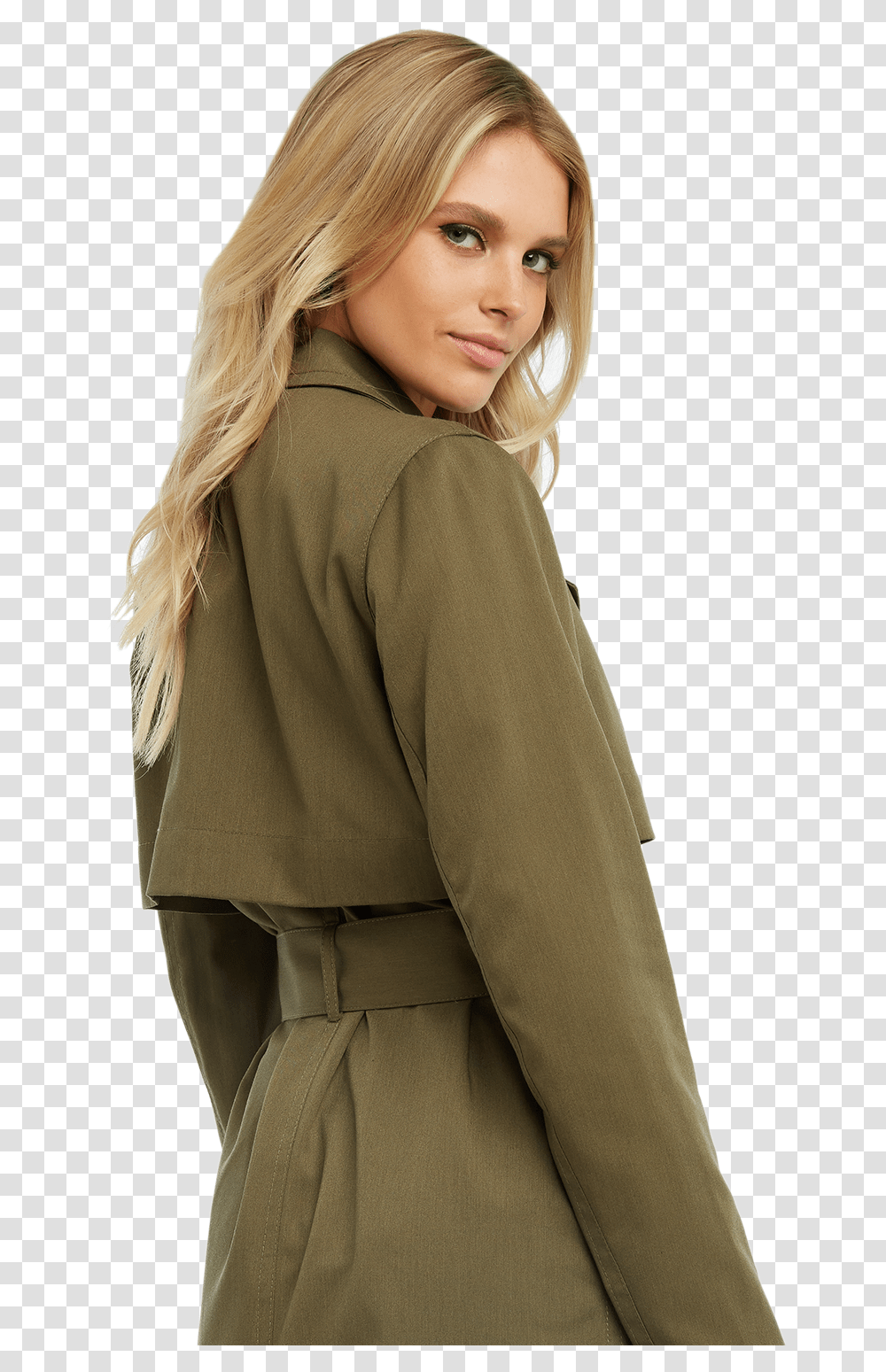 Trench Coat In Colour Burnt Olive, Sleeve, Long Sleeve, Overcoat Transparent Png