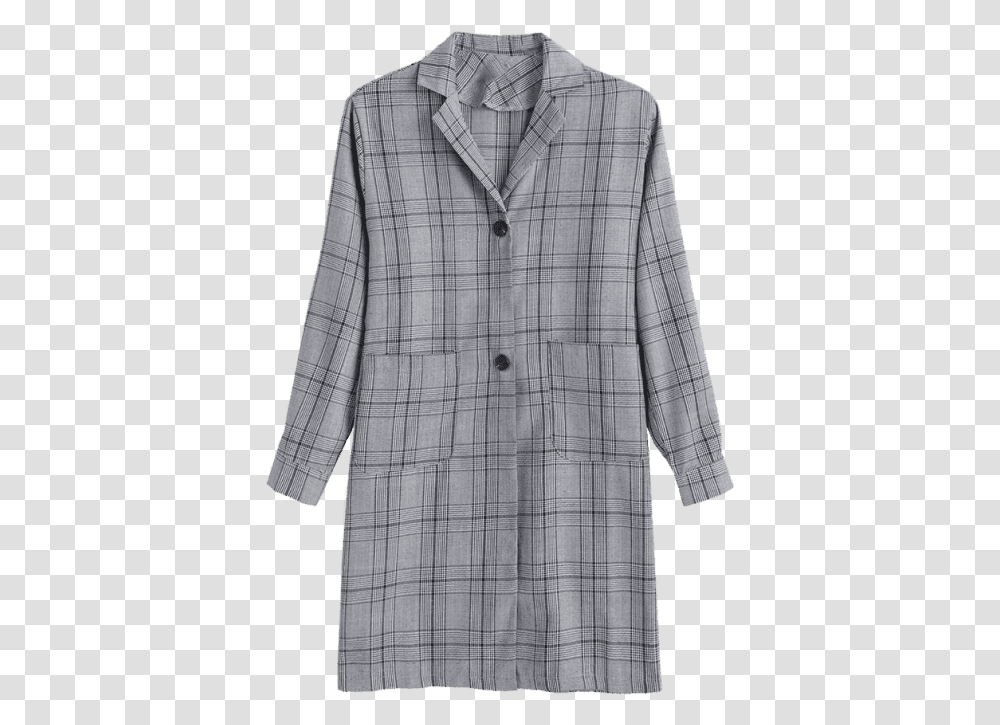 Trench Coat Multi Fashion Pockets Plaid Lapel Long, Shirt, Home Decor, Overcoat Transparent Png