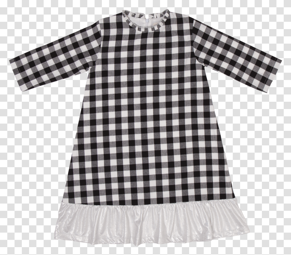 Trendy Plaid Dress Black And White Transparent Png