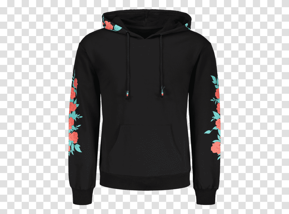 Trendy Pullover Floral Print Hoodie Pullover Floral Print Hoodie, Apparel, Sweatshirt, Sweater Transparent Png