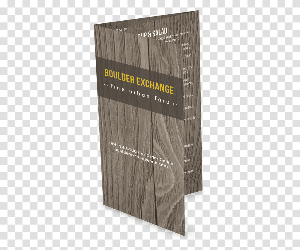 Tri Fold Rustic Menu, Book, Word Transparent Png