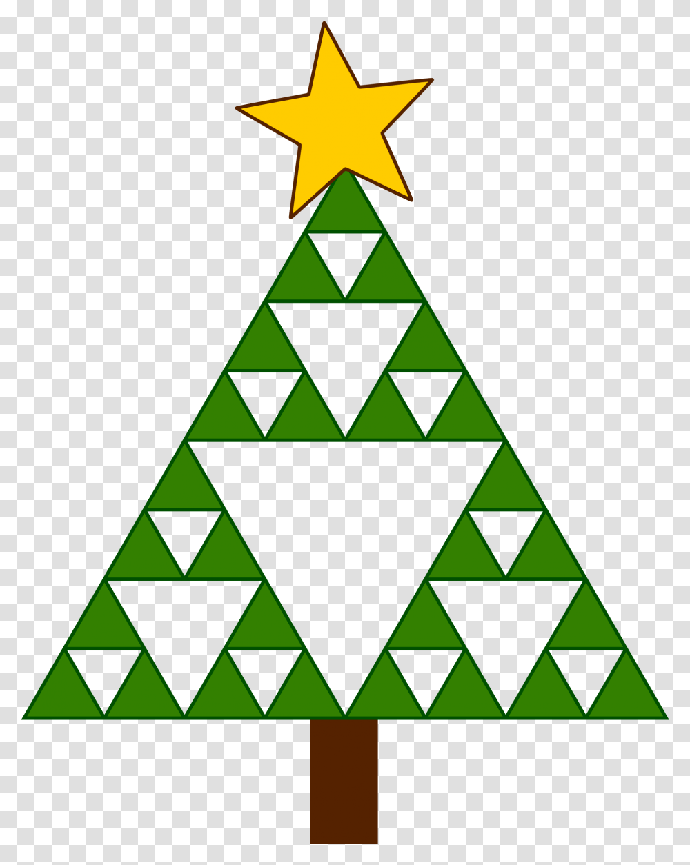 Triangle Clip Christmas Tree Clipart Freeuse Stock Sierpinski Triangle Christmas Tree, Star Symbol Transparent Png