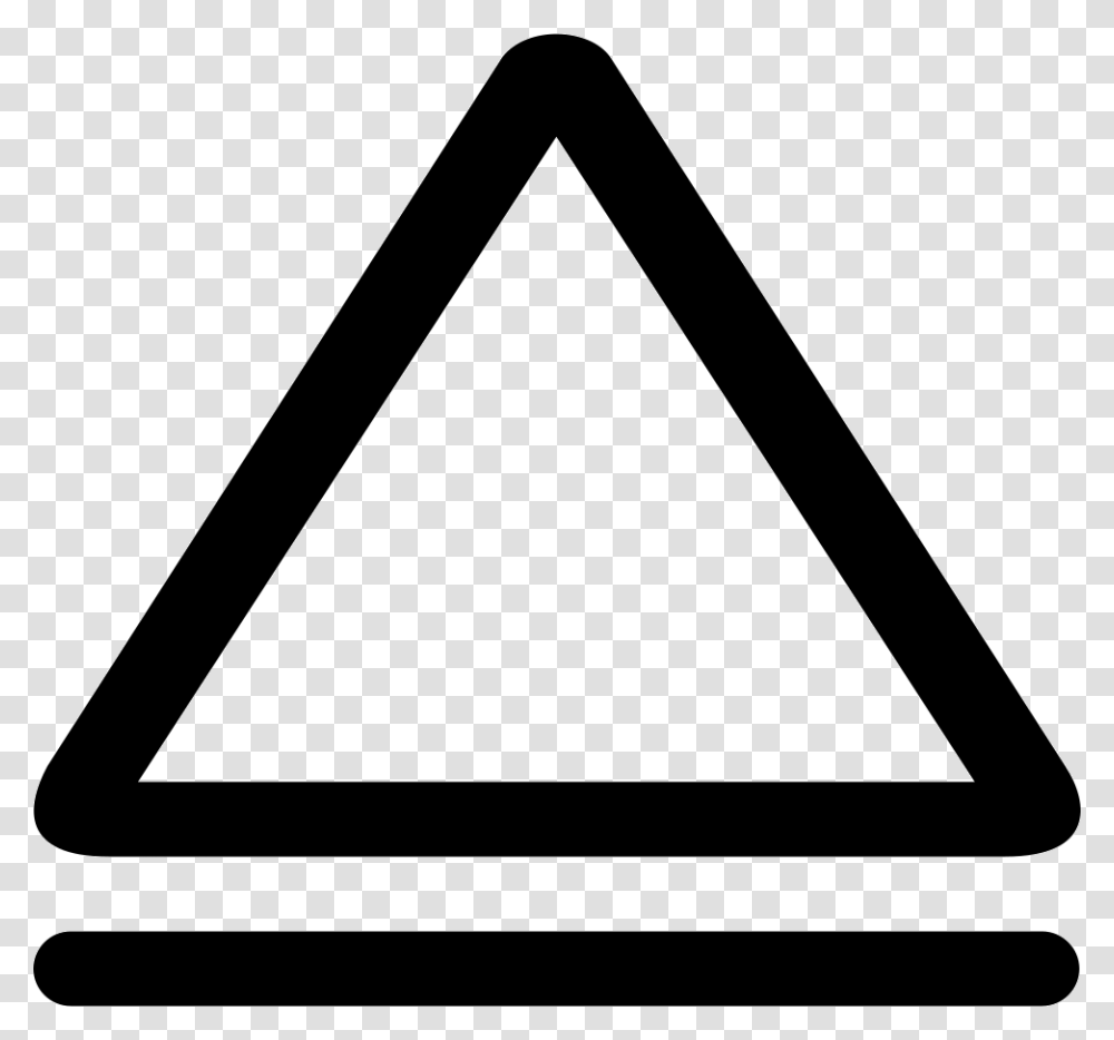 Triangle Equilateral Outline Shape On Horizontal Line Icon, Sign Transparent Png