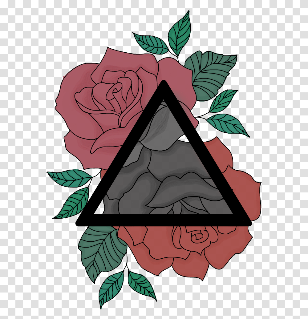 Triangle Rose Tattoo, Leaf, Plant Transparent Png