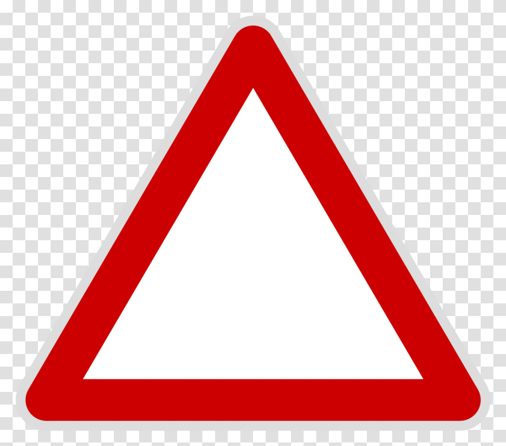 Triangle Warning Sign Template, Road Sign Transparent Png