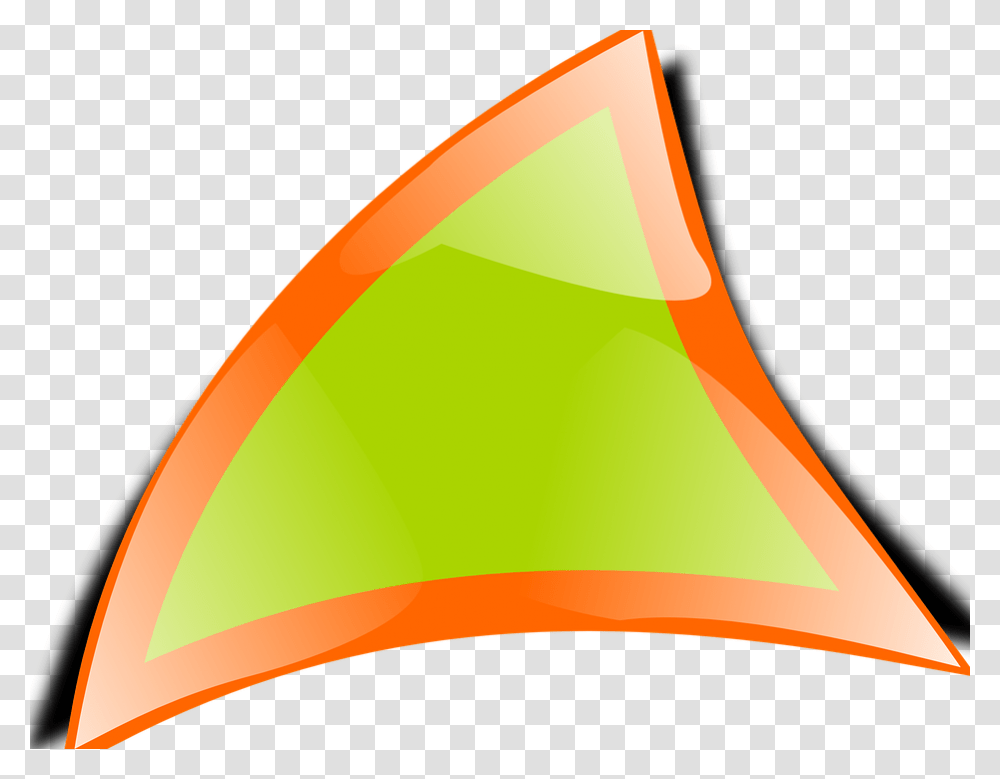 Triangle Warped Border Frame Glossy Green Orange Curved Triangle Shape Vector, Label, Pattern, Tent Transparent Png