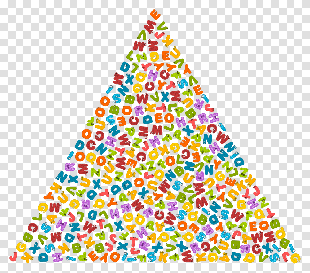 Triangles Clipart Alphabet In A Triangle, Tree, Plant, Ornament, Christmas Tree Transparent Png