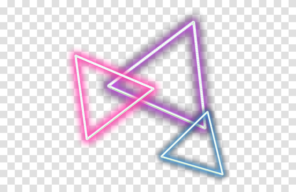 Triangles Neon Pink Purple Blue Glowing Freetoedit Triangle Picsart, Light, Smoke Pipe Transparent Png