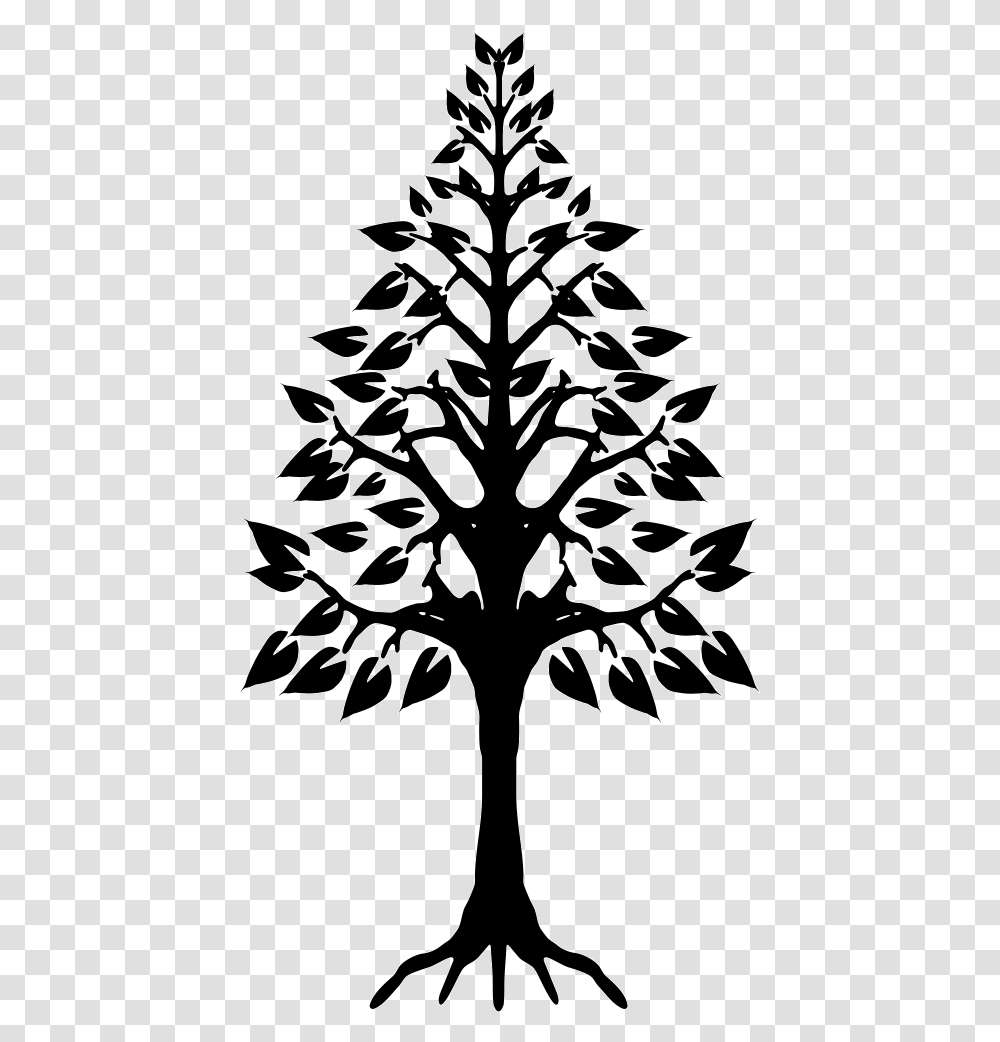 Triangular Shape With Roots Svg Pine Tree Icon, Plant, Silhouette, Christmas Tree, Ornament Transparent Png