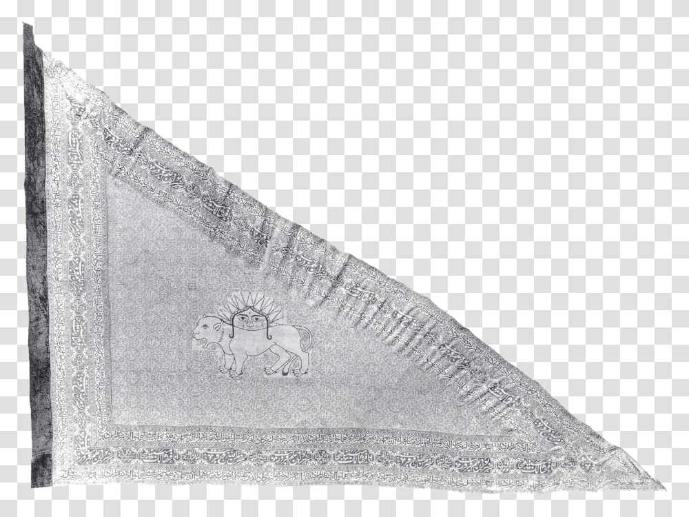 Triangular Silk Flag Of Qajar Dynasty Iran, Rug, Wedge Transparent Png