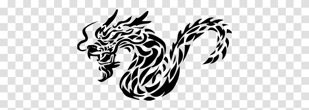 Tribal Beast Tattoo Chinese Dragon Tribal, Gray Transparent Png