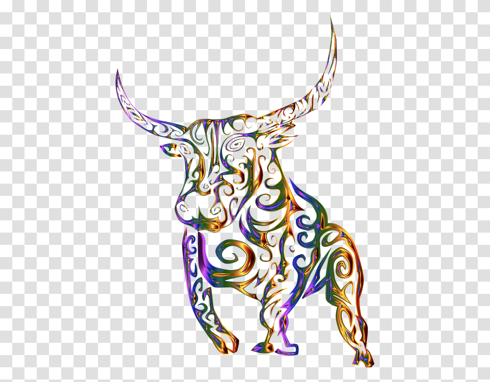 Tribal Bull Cow Abstract Line Art Design Tattoo Bull Abstract, Ornament Transparent Png