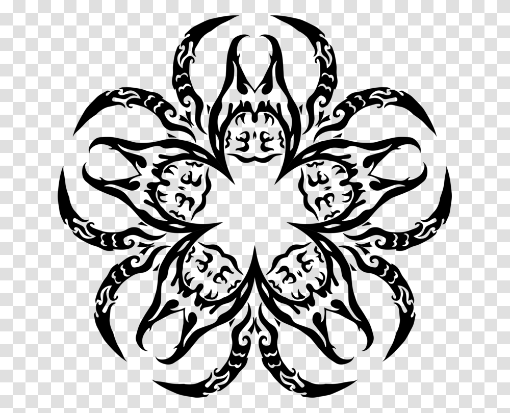 Tribal Clipart Black And White Tribal Art Tribal Flowers, Gray, World Of Warcraft Transparent Png