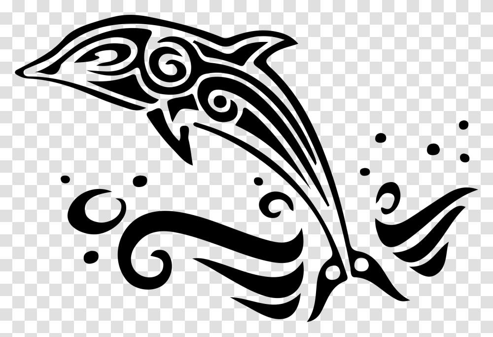 Tribal Dolphin Clip Arts Clipart Black And White Dolphins, Gray, World Of Warcraft Transparent Png