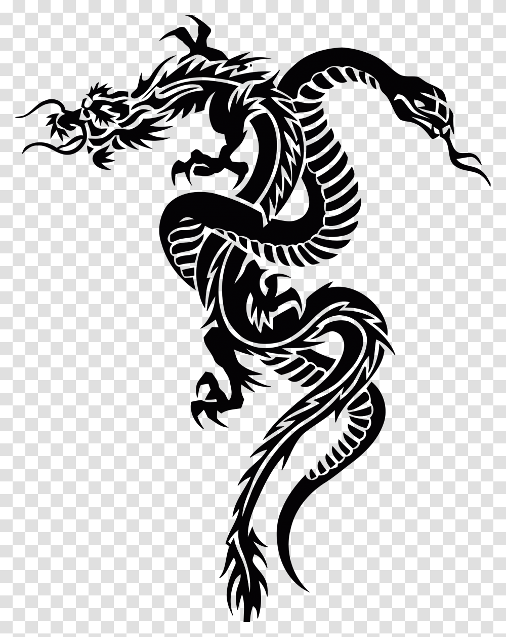 Tribal Dragon Chinese Zodiac Snake Tattoo Transparent Png