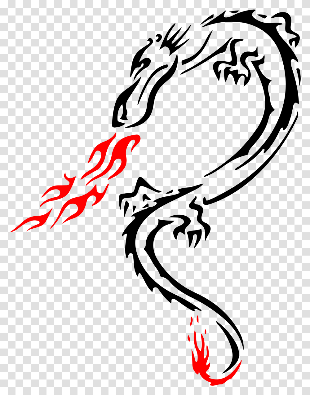 Tribal Dragon Dragon Stencil Tattoo Line Art Dvme Dragon Fire Logo, Text, Symbol, Trademark, Light Transparent Png