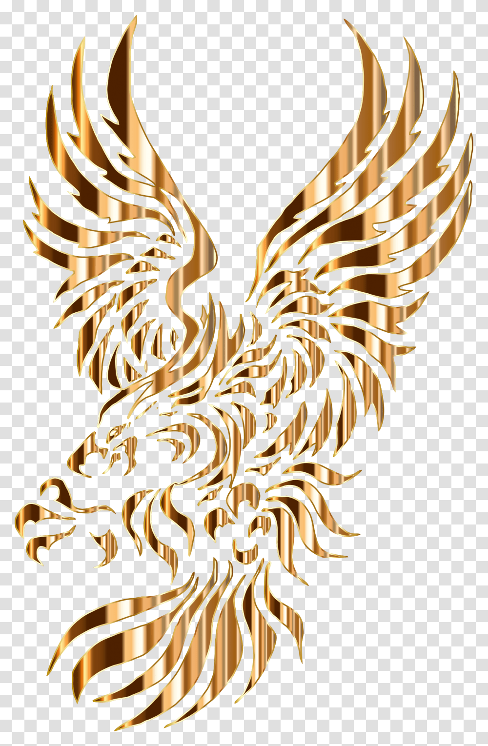 Tribal Feather Gold Eagle Logo, Dragon, Poultry, Fowl, Bird Transparent Png