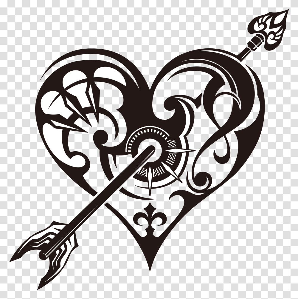 Tribal Heart Tattoo Designs Design, Symbol, Clock, Analog Clock, Emblem Transparent Png