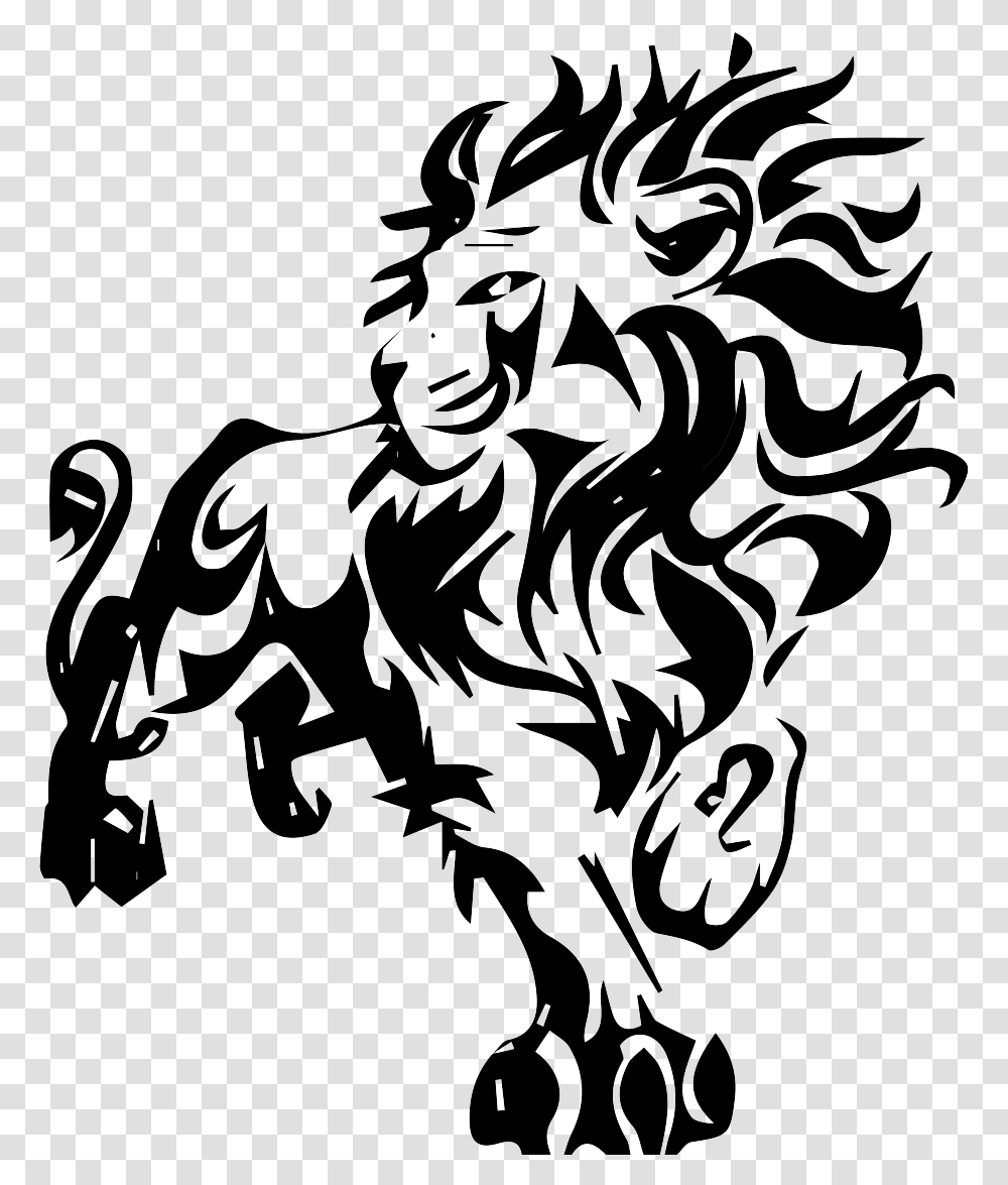 Tribal Lion Tattoo Drawing Lion Tribal Tattoos Drawings, Silhouette, Outdoors Transparent Png