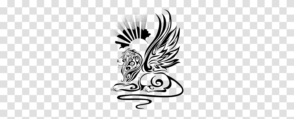 Tribal Lion Tattoomaybe Without The Sun And Rays, Pattern, Dragon, Stencil Transparent Png