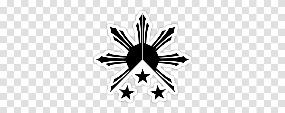 Tribal Philippines Filipino Sun And Stars Flag Stickers By Philippines Sun And Stars, Stencil, Symbol, Emblem Transparent Png