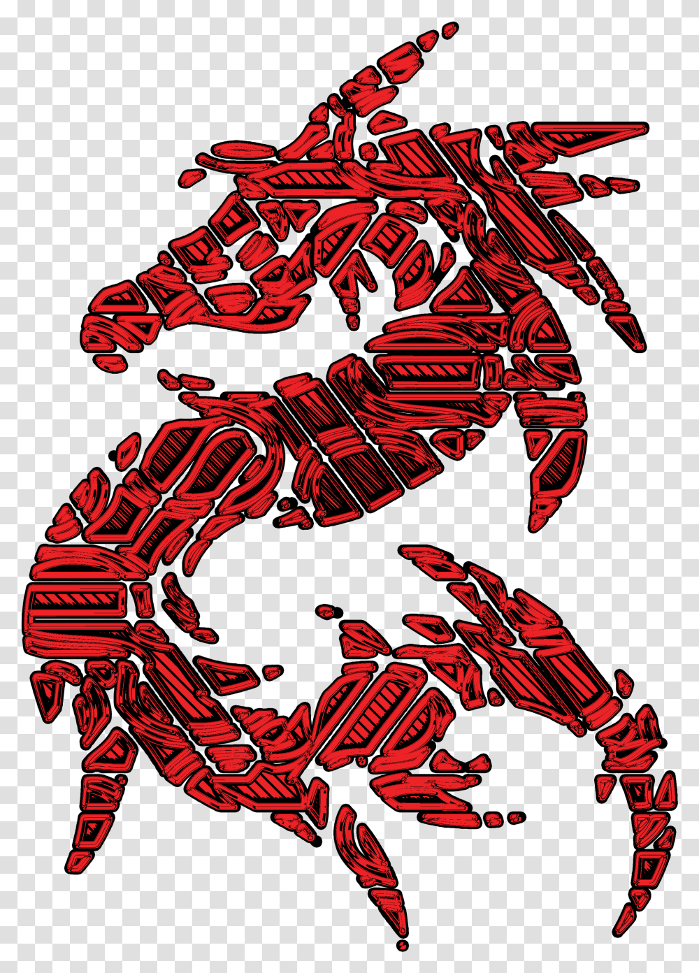 Tribal Red Dragon, Alphabet Transparent Png