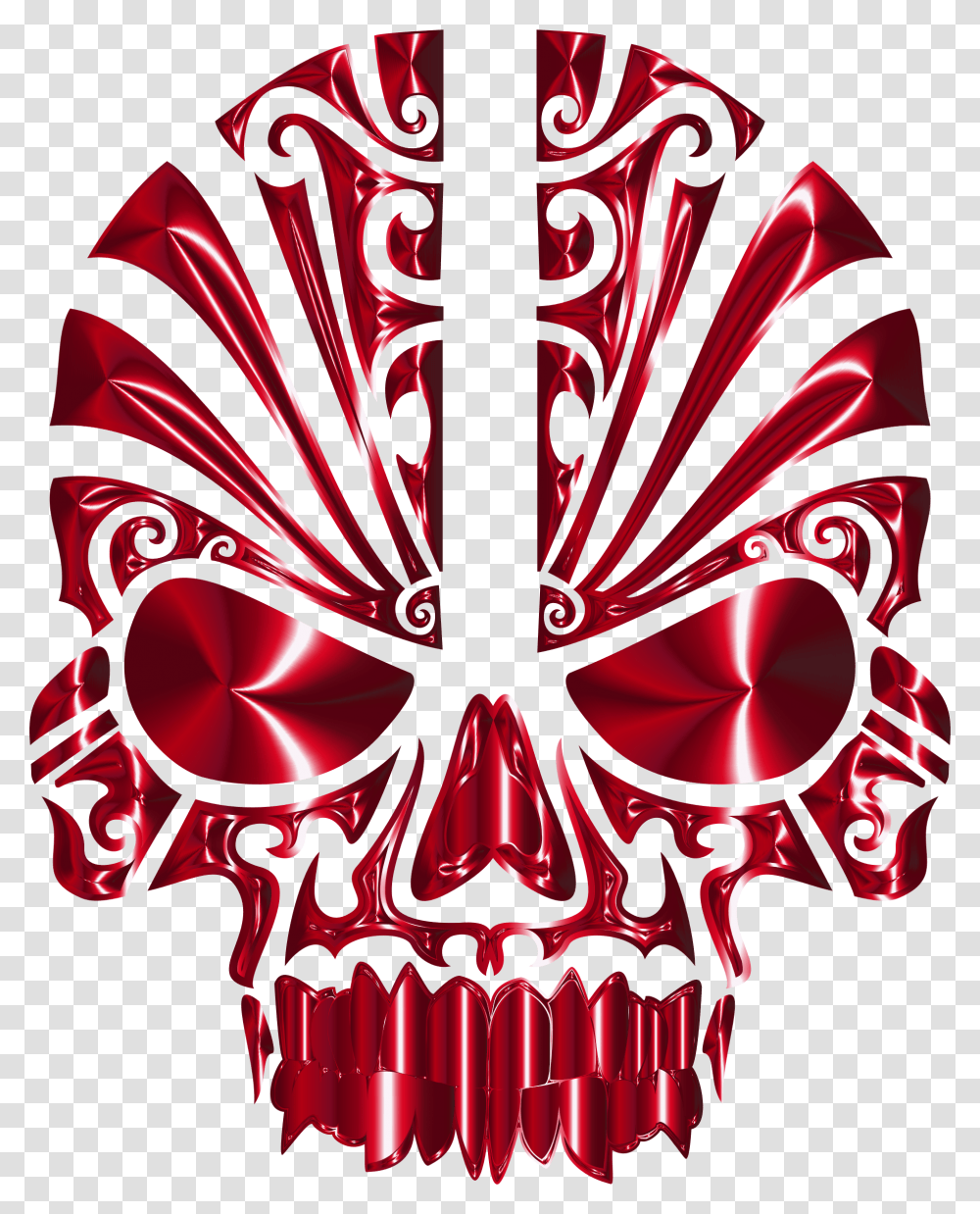 Tribal Skull Silhouette 2 Crimson Maori Skull Tattoo, Architecture, Building, Emblem Transparent Png