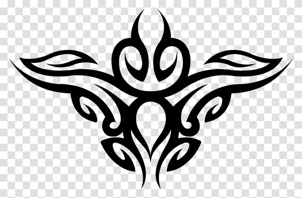 Tribal Tattoo Design On Back, Stencil, Emblem Transparent Png