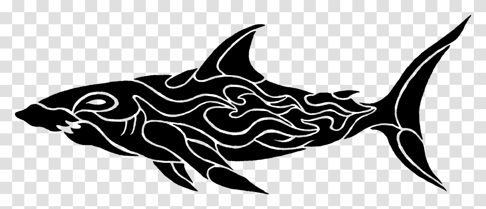 Tribal Tattoo Shark Tattoo, Animal, Sea Life, Fish Transparent Png