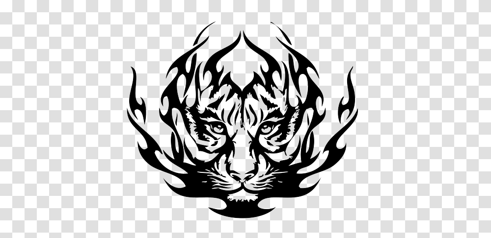 Tribal Tiger Tattoos, Stencil, Label Transparent Png