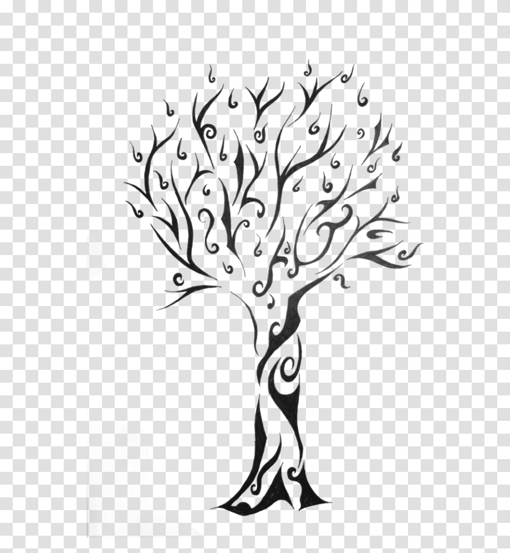 Tribal Tree Tattoo Tree Of Life Tattoo, Plant, Stencil Transparent Png