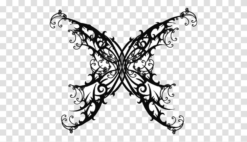 Tribal Wings Butterfly Tattoo, Floral Design, Pattern Transparent Png