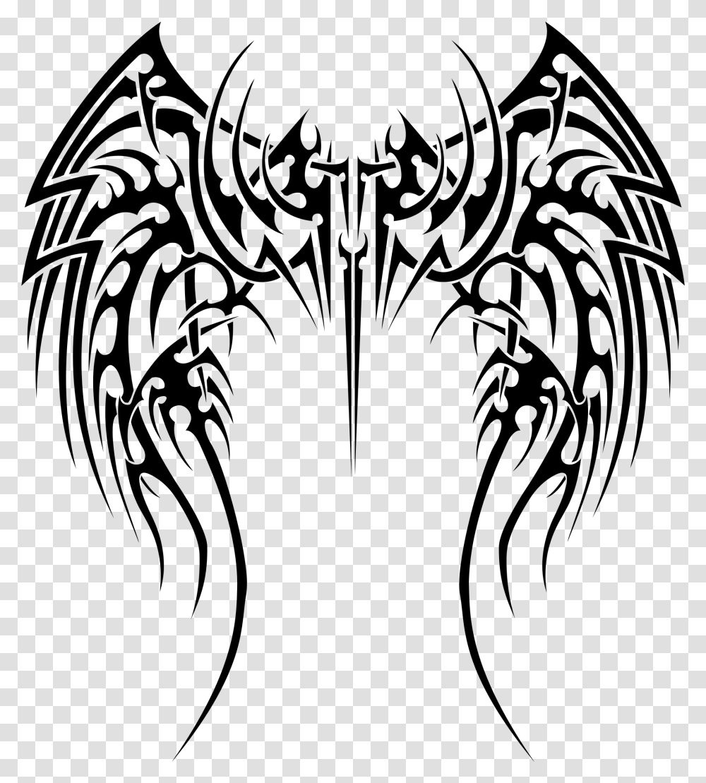 Tribal Wings Tattoo Designs, Gray, World Of Warcraft Transparent Png