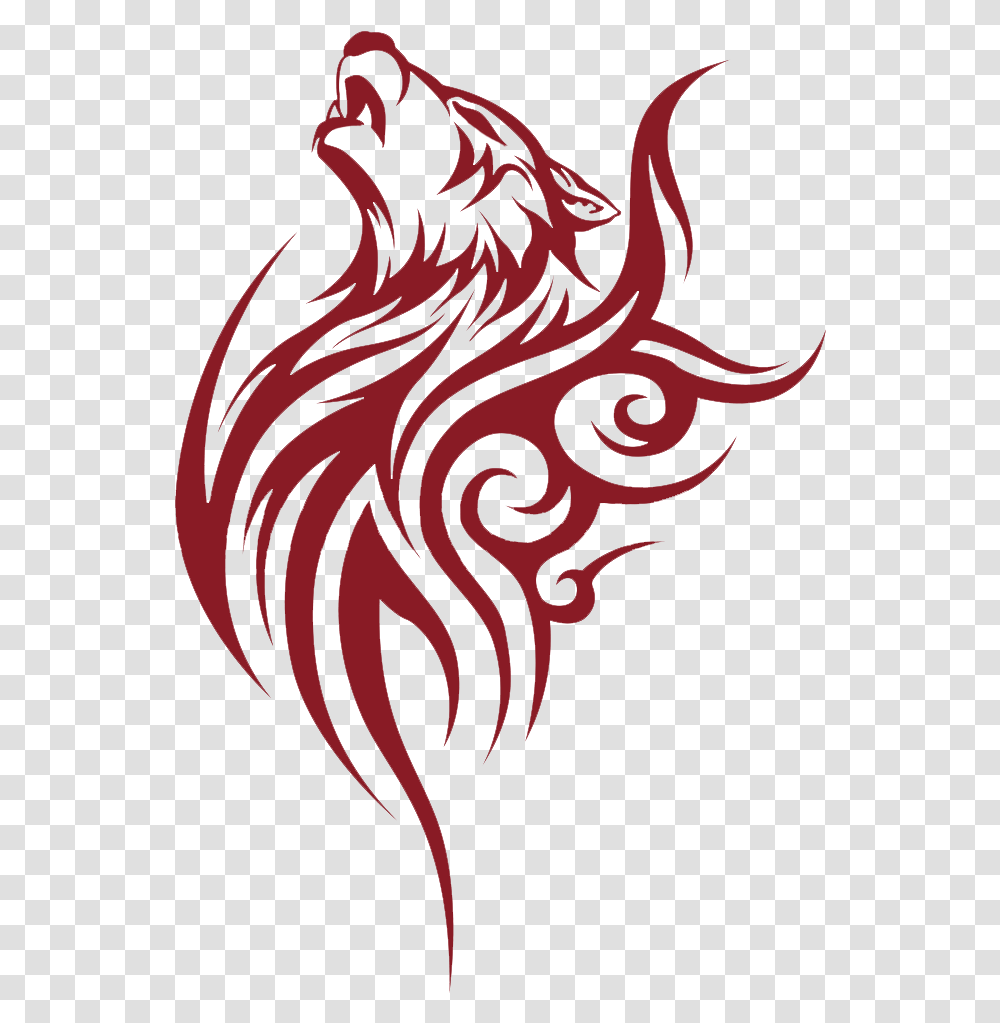 Tribal Wolf And Heart Tribal Tattoo Clip Art, Dragon, Zebra, Wildlife, Mammal Transparent Png