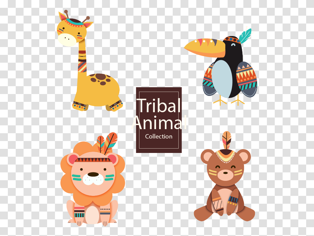 Tribe Clipart Tribal Animals Cartoon, Mammal, Leisure Activities, Giraffe Transparent Png