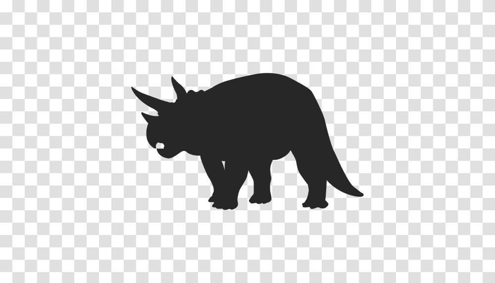 Triceratops Silhouette, Mammal, Animal, Wildlife, Pig Transparent Png