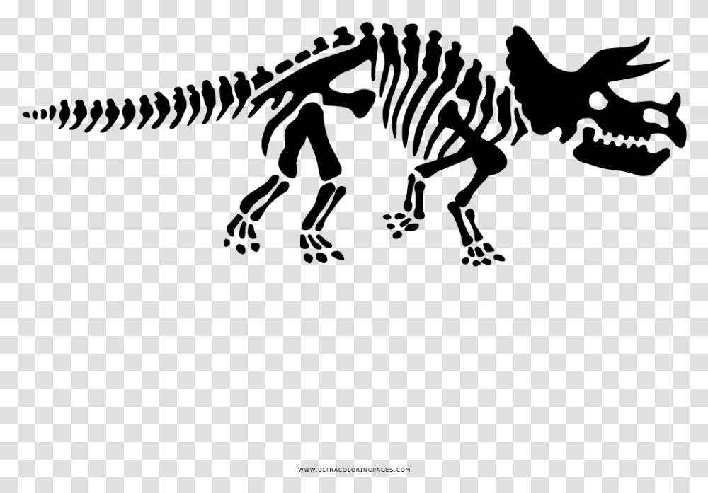 Triceratops Skeleton Coloring, Gray, World Of Warcraft Transparent Png