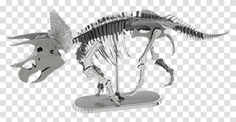 Triceratops Skeleton Metal Earth Model Kit 3d Metal Earth Tyranosaurus, Animal, Dinosaur, Reptile, Chess Transparent Png
