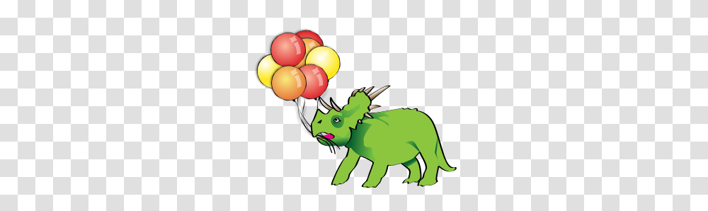 Triceratops With Balloons, Animal, Reptile Transparent Png