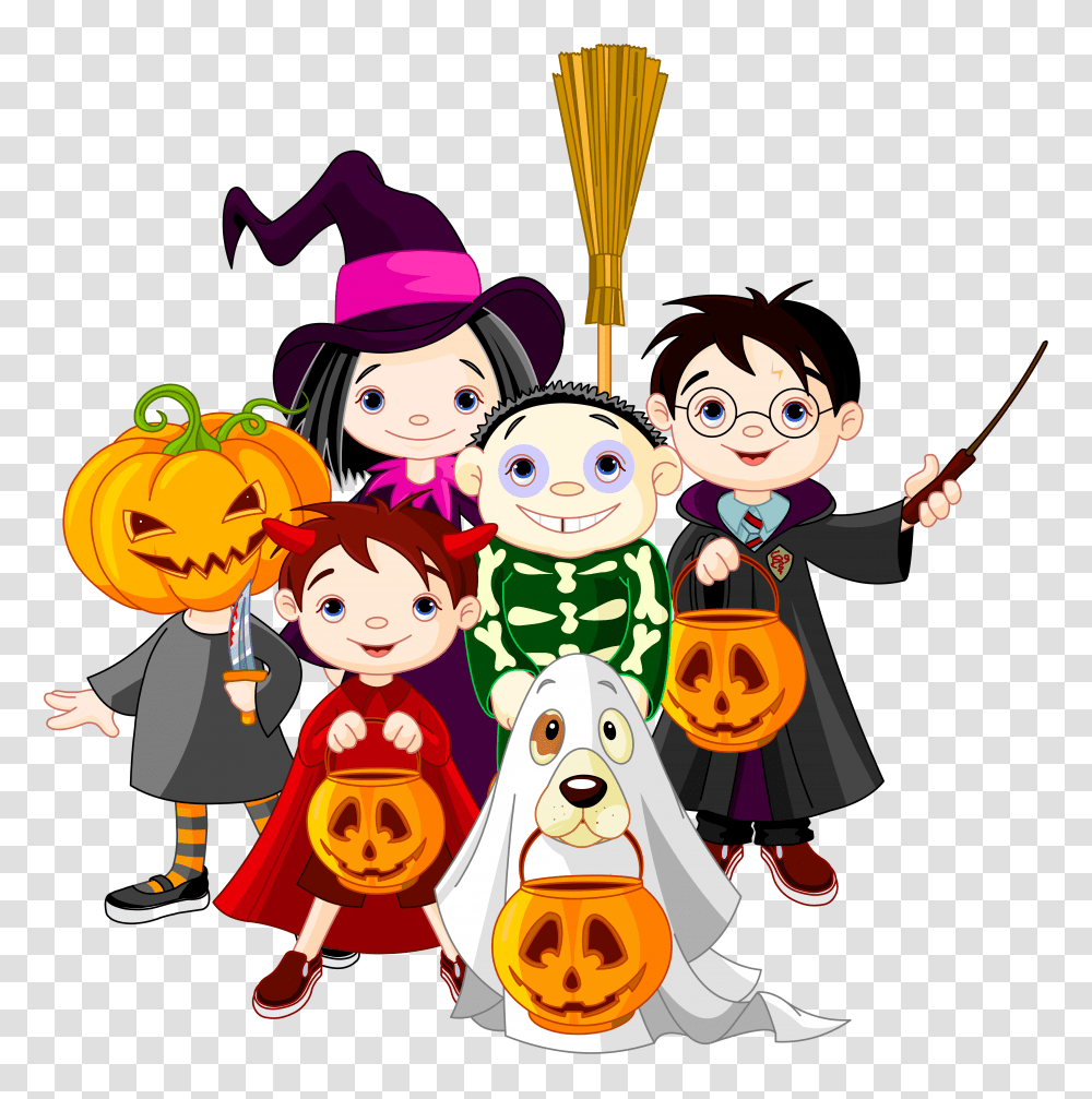 Trick Or Treat Halloween Costume Party Cartoon, Person, People, Performer, Family Transparent Png