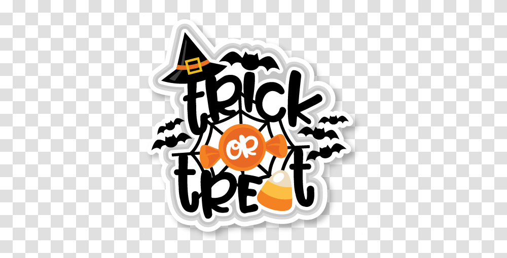 Trick Or Treat Halloween Title Cuts Scrapbook Cute, Label, Dynamite, Sticker Transparent Png