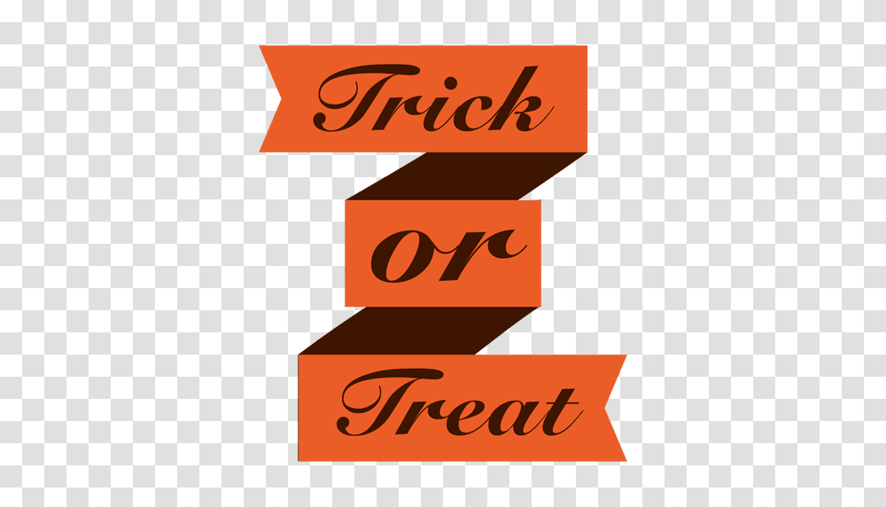 Trick Or Treat Ribbon, Alphabet, Label, Word Transparent Png