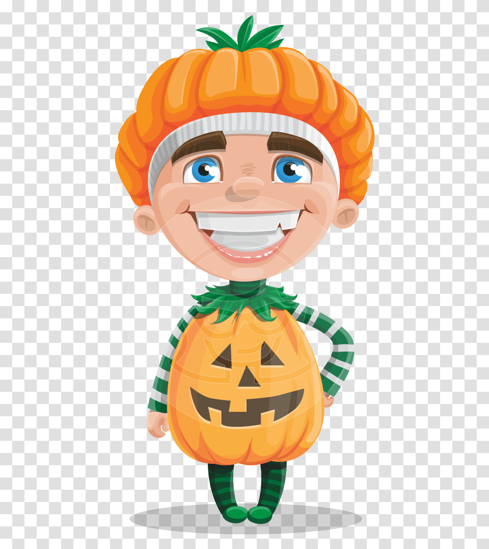 Trick Or Treating Kid Cartoon, Toy, Plant, Food, Scarecrow Transparent Png