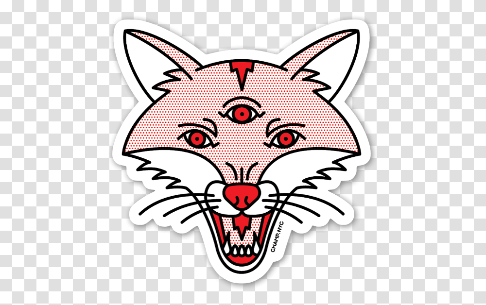 Triclops Fox Sticker, Label, Pattern Transparent Png