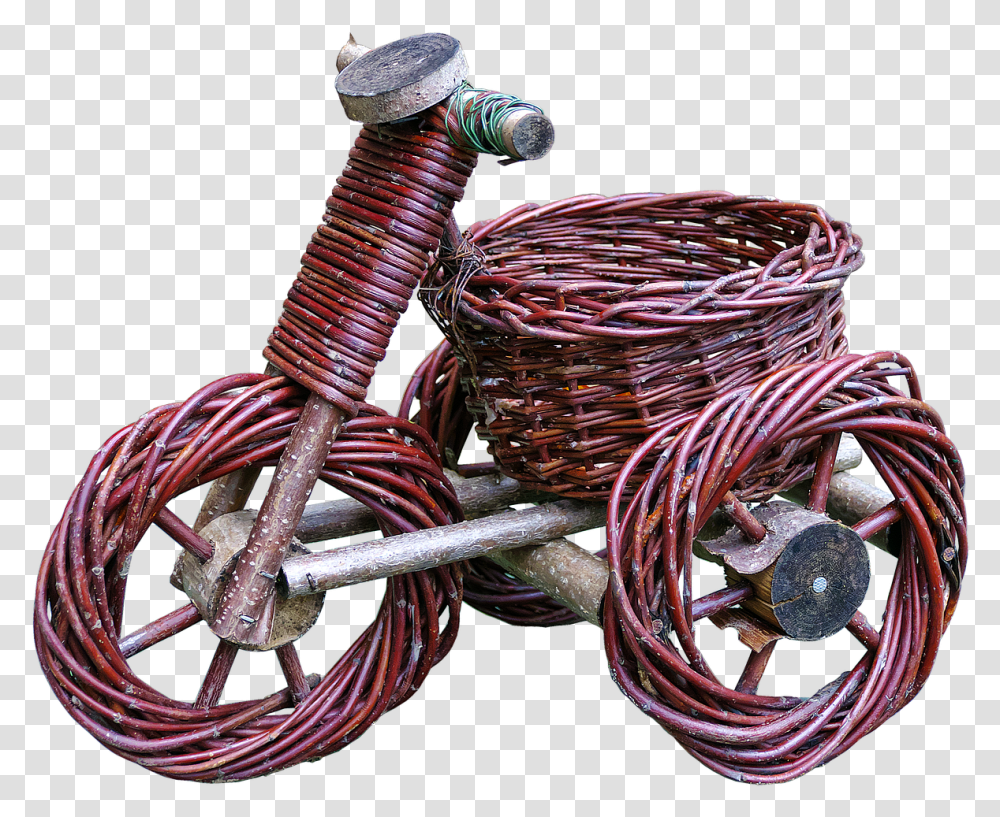 Tricycle Basket Ware Woven Free Photo Barbed Wire, Coil, Spiral, Machine, Motor Transparent Png