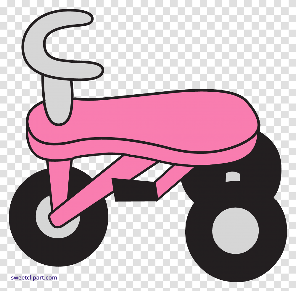 Tricycle Pink Clipart, Vehicle, Transportation, Lawn Mower, Tool Transparent Png