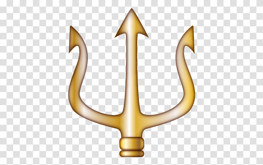 Trident Gold Icon, Emblem, Spear, Weapon Transparent Png