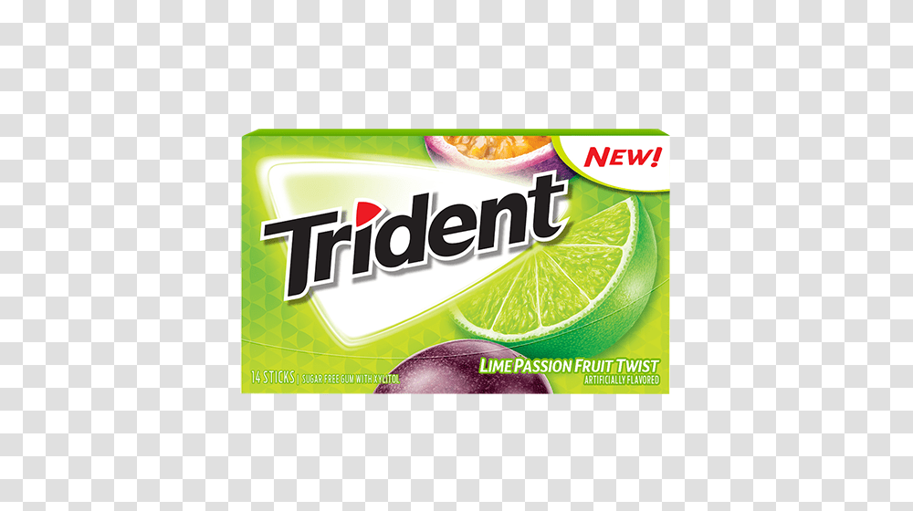Trident Lime Passionfruit Twist Suger Free Gum, Flyer, Poster, Paper, Advertisement Transparent Png