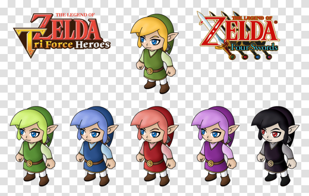 Triforce Drawing Heroes Graphic Freeuse Four Swords And Triforce Heroes, Doll, Toy, Person, People Transparent Png