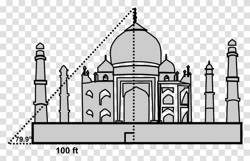 Trig Applied To The Taj Mahal Trigonometry In Taj Mahal, Dome, Architecture, Building, Observatory Transparent Png